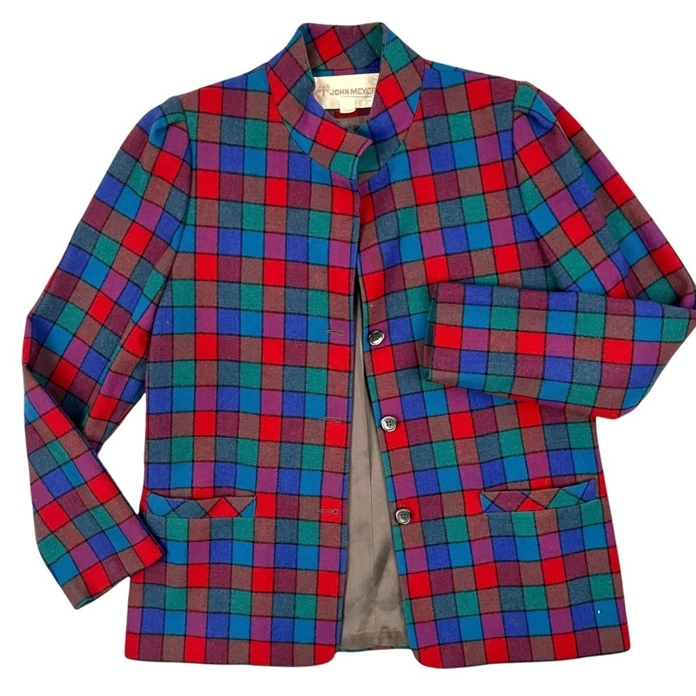 VINTAGE Checkered Wool Blazer - Picture 12 of 12
